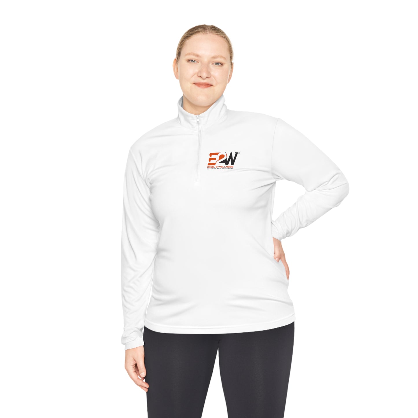 White Unisex Quarter-Zip Pullover