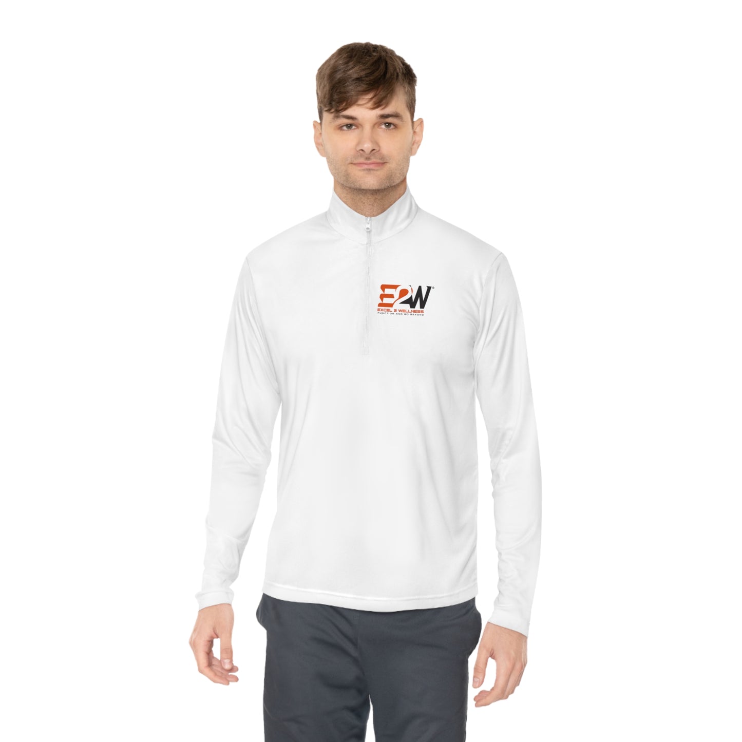 White Unisex Quarter-Zip Pullover