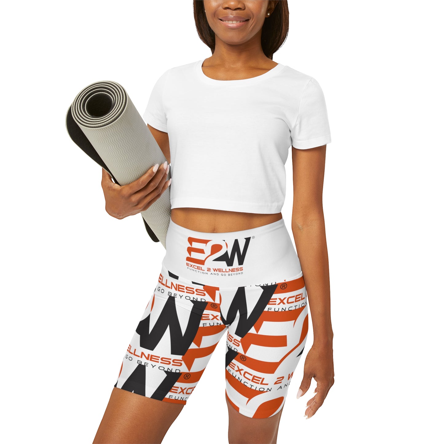 High Waisted Yoga Shorts (AOP)