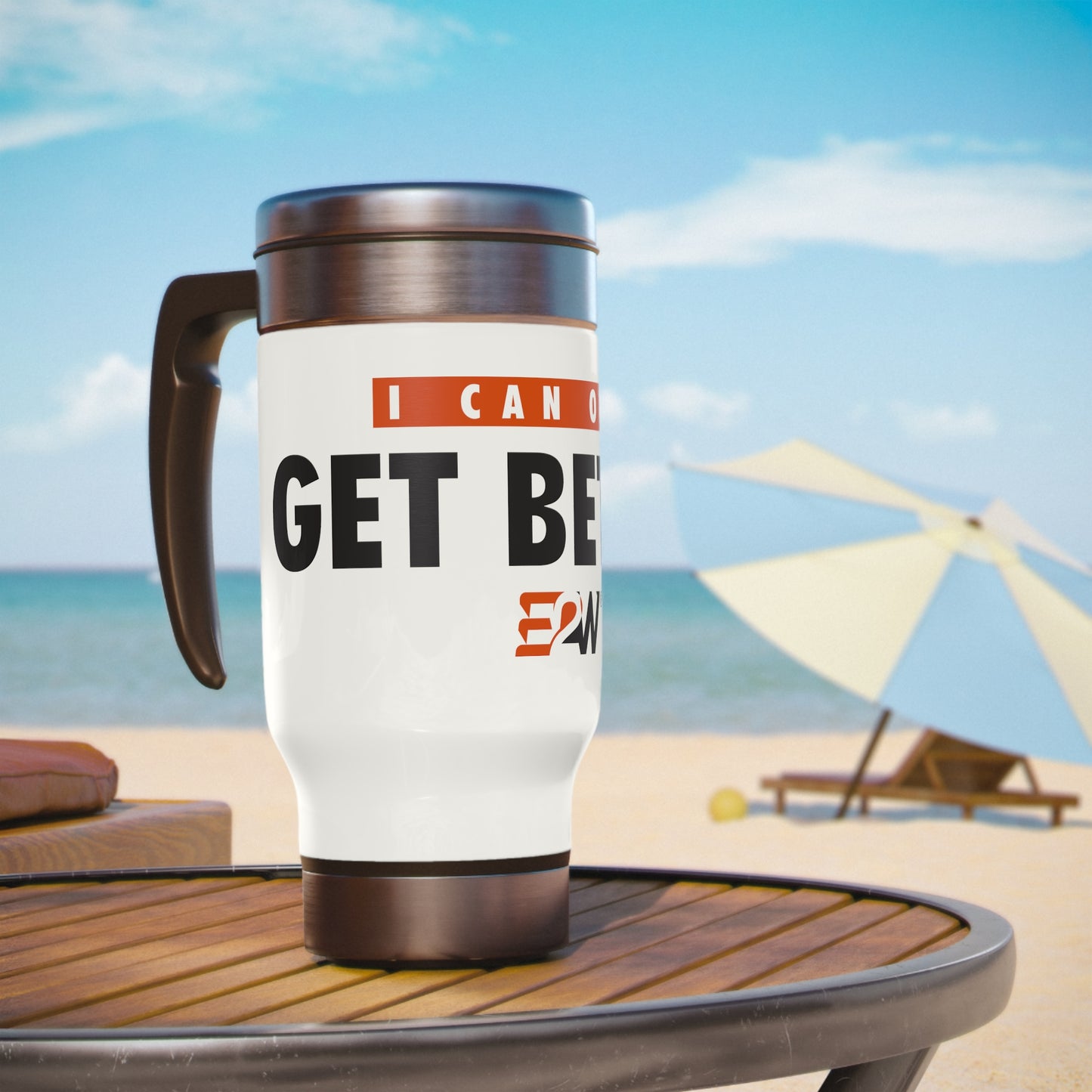 Stainless Steel Travel Mug with Handle, 14oz