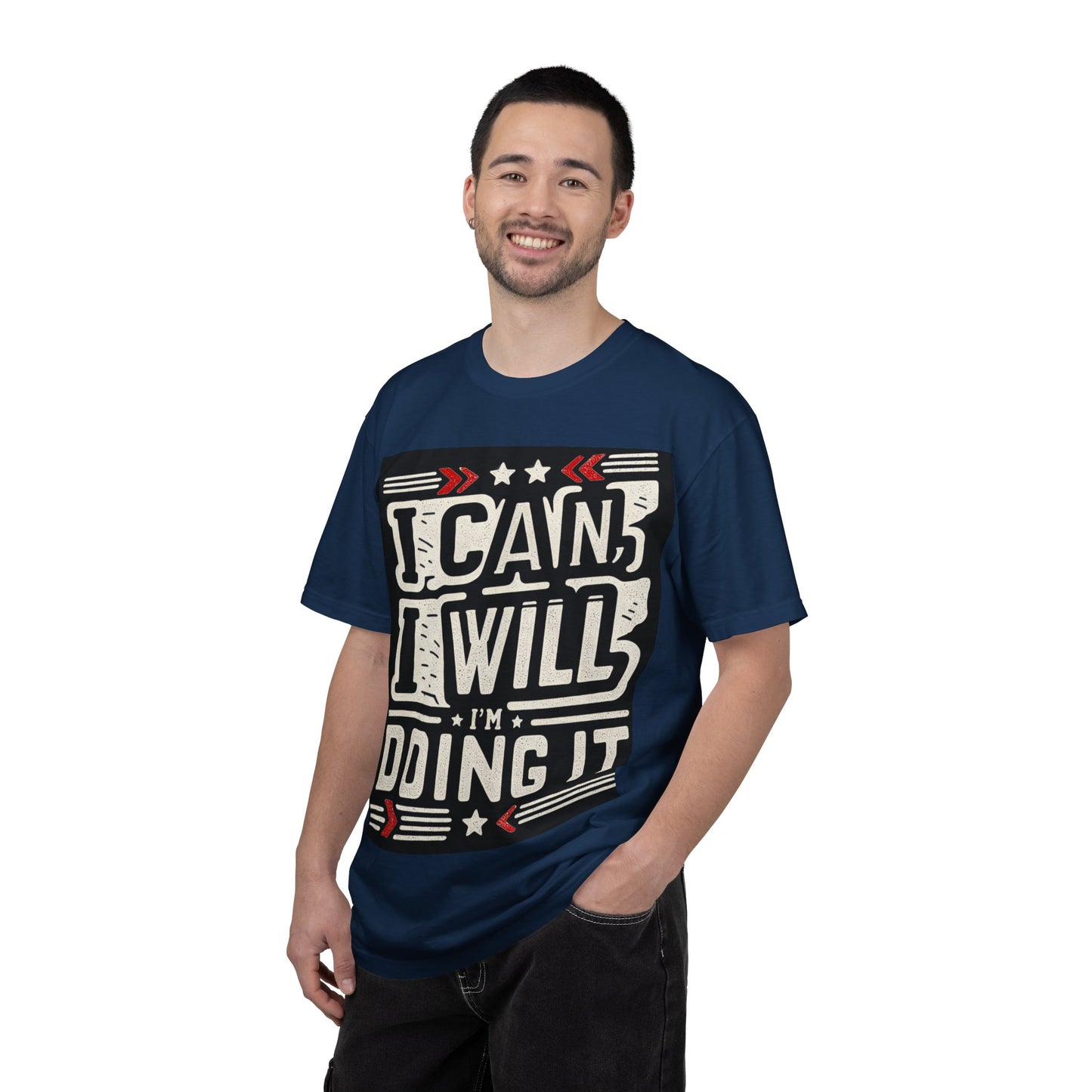 Motivational Unisex Garment-Dyed T-Shirt - "I Can, I Will, I'm Doing It" - Perfect for Fitness Enthusiasts